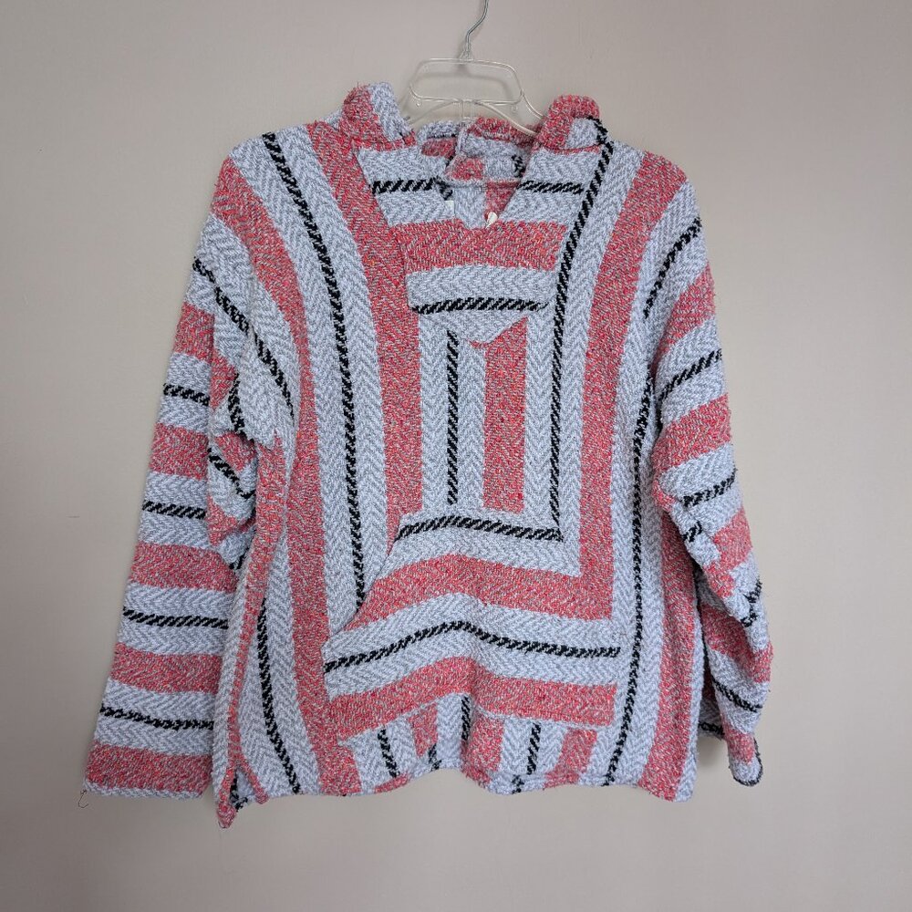 Baja Joe red black and gray hoodie pullover EUC